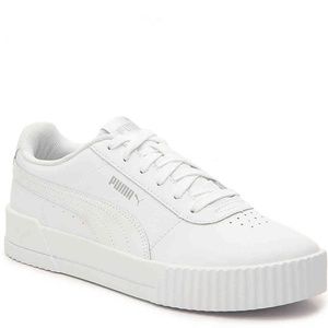 white puma carina sneakers